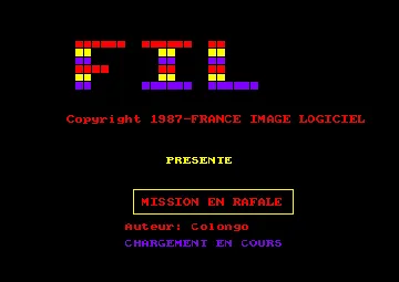 Mission En Rafale (UK,F) (1987) screen shot title